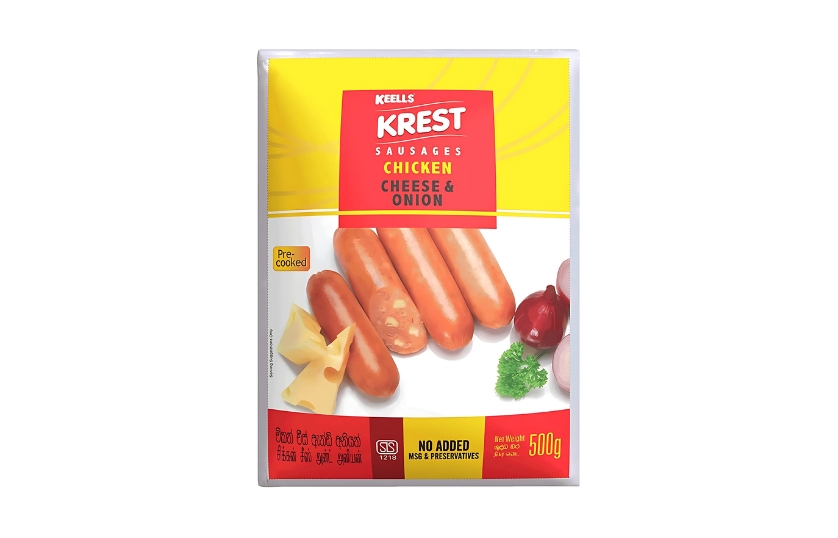 KEELLS CHEESE AND ONION CHICKEN SAUSAGES 500G