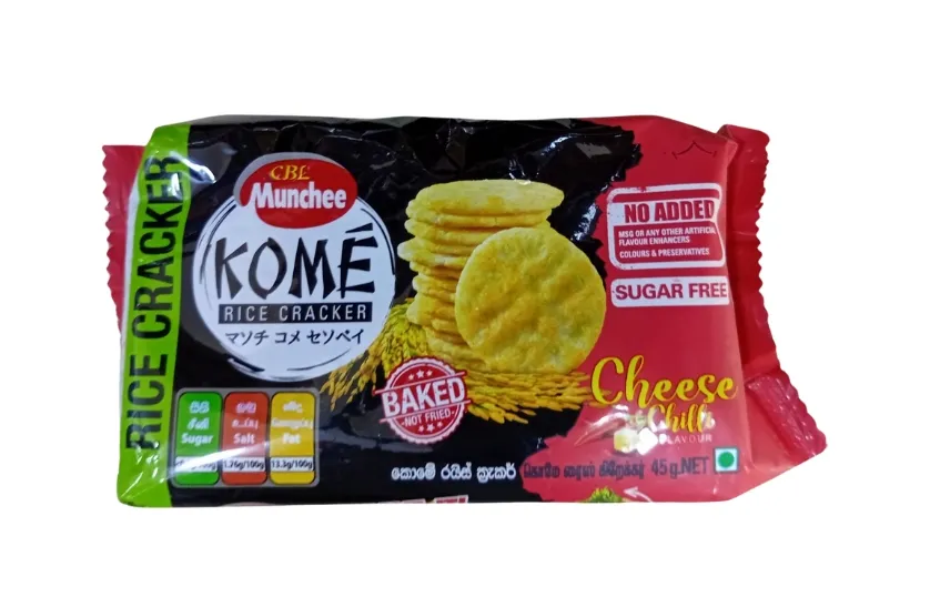 KOME RICE CRACKER CHEESE CHILLI 45G