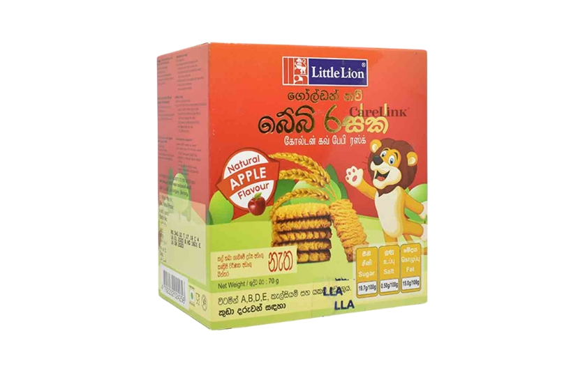 LITTLE LION GOLDEN COW BABY RUSKS 70G APPLE