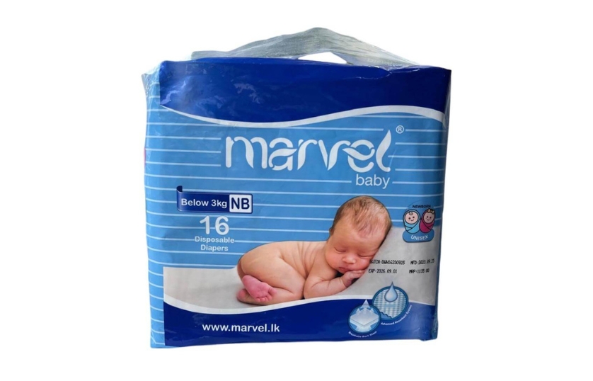 MARVEL BABY DIAPERS 16PCS (NEWBORN)