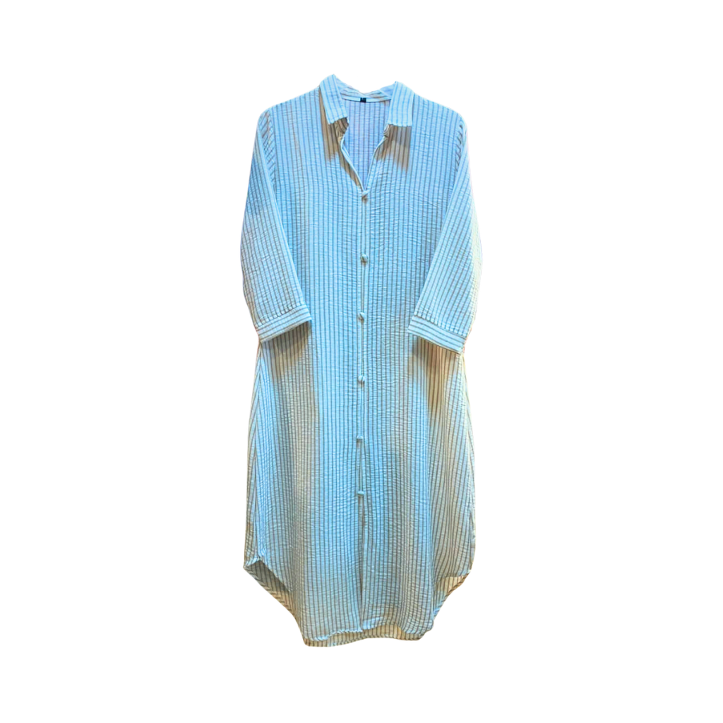 MBS STRIP FROCK WITH COLLAR
