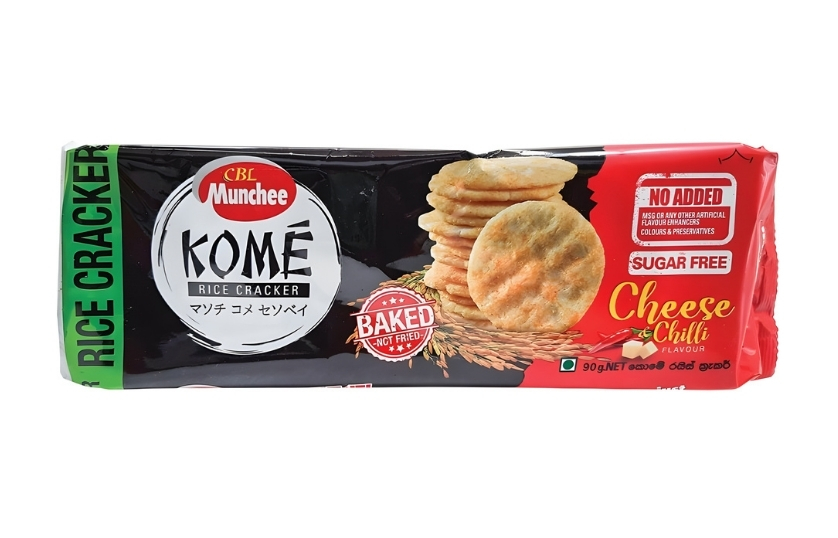 MUNCHEE KOME RICE CRACKER CHEESE CHILLI 90G