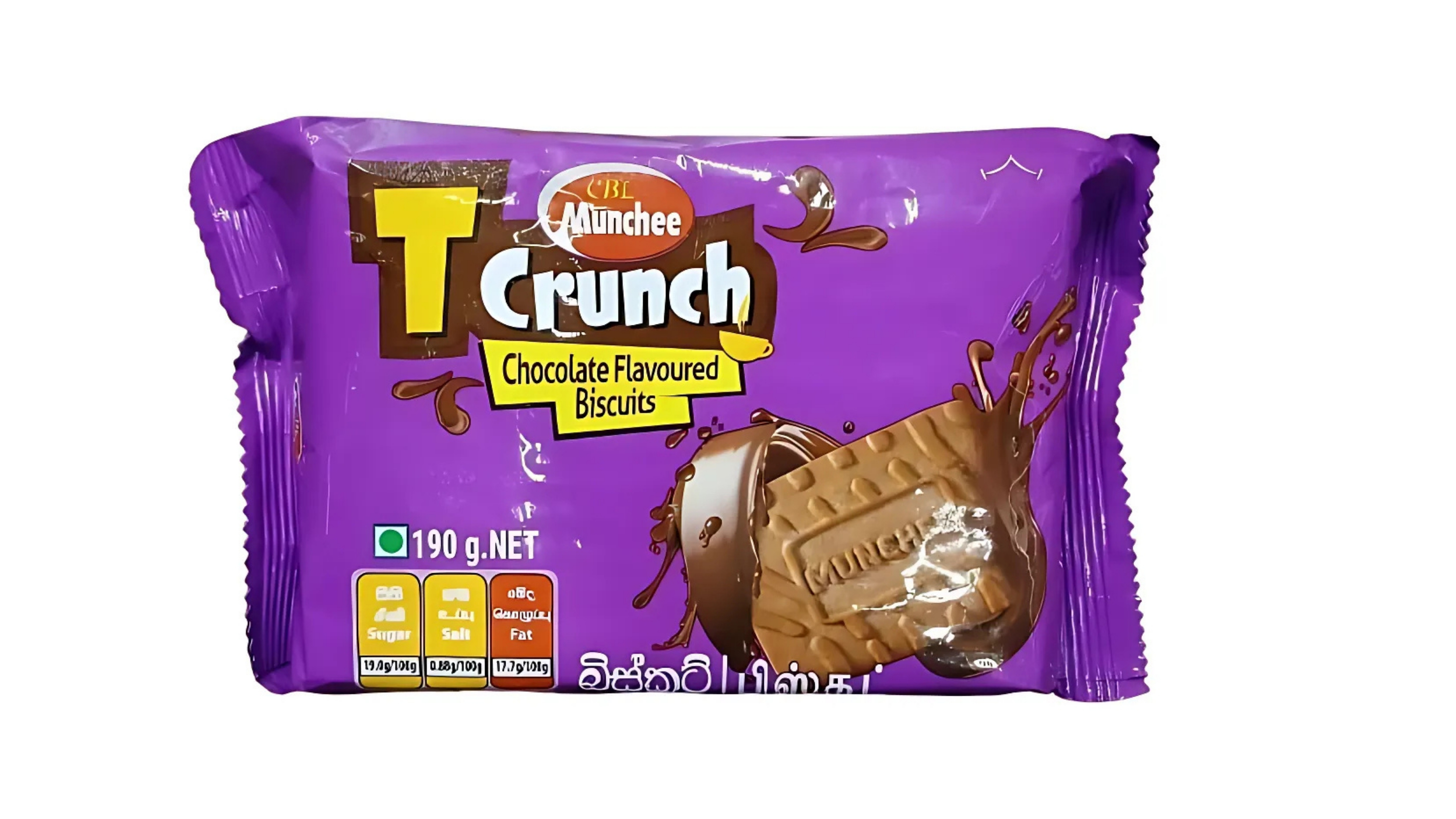 MUNCHEE T-CRUNCH CHOCOLATE FLAVOURED 190G