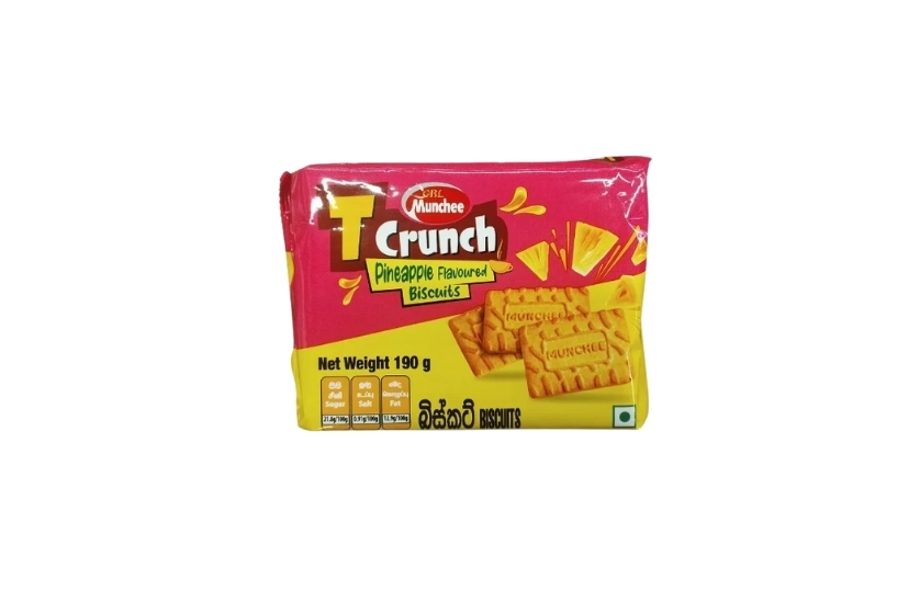MUNCHEE T CRUNCH PINEAPPLE FLAVOURED 190G