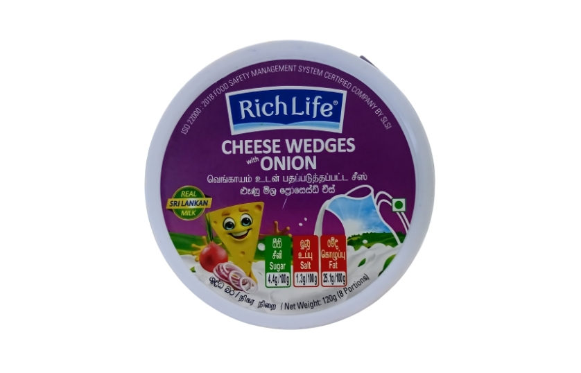 RICHLIFE CHEESE WEDGES ONION 120G