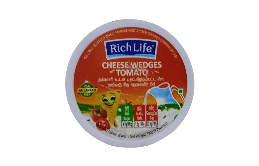 RICHLIFE CHEESE WEDGES TOMATO 120G