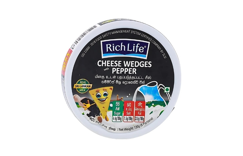 RICHLIFE  CHEESE WEDGES PEPPER 120G