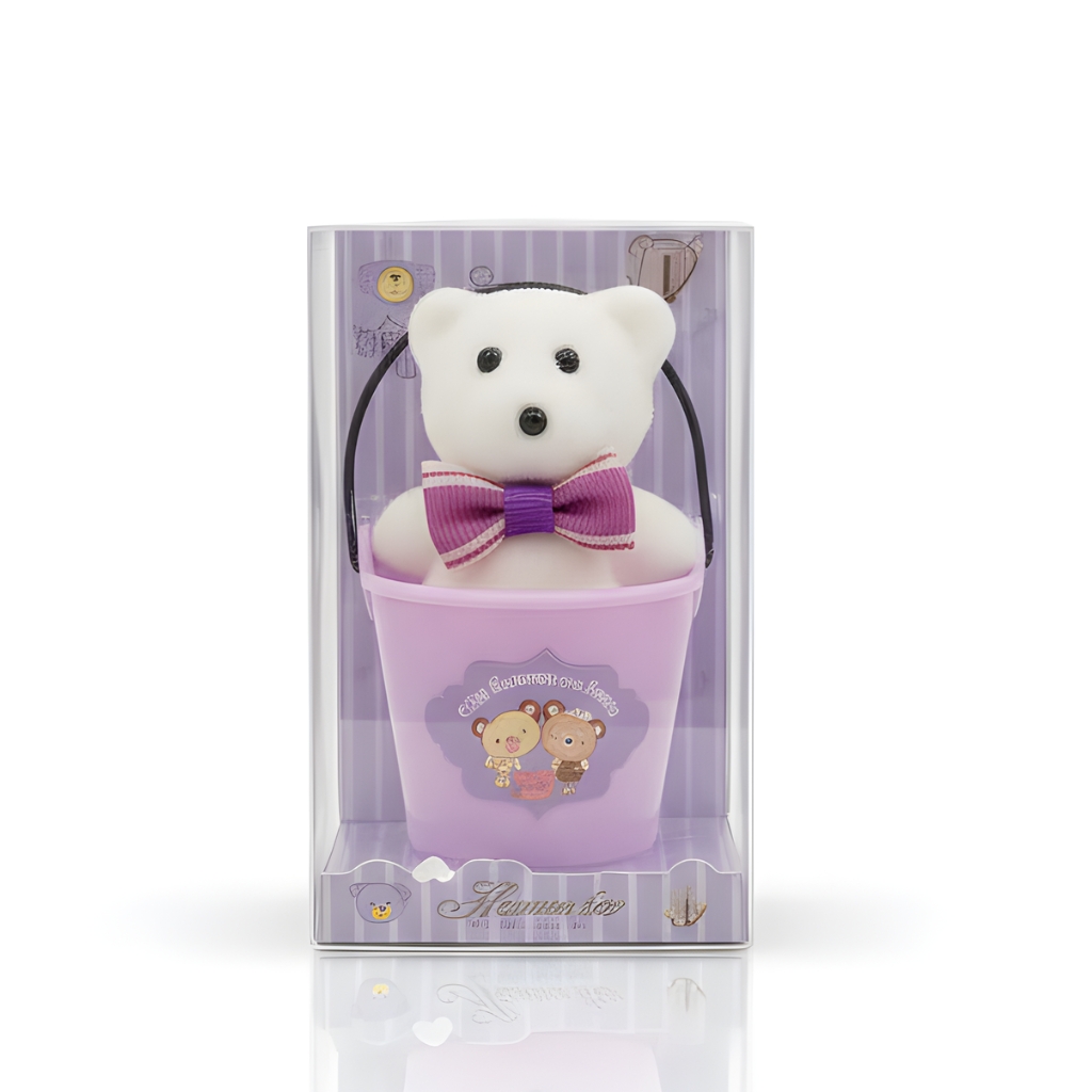 SMALL WHITE BEAR WITH BUCKET 