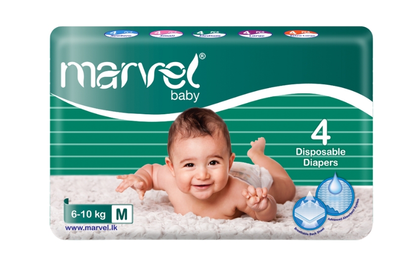  MARVEL BABY DIAPER PANTS (M) 4PCS